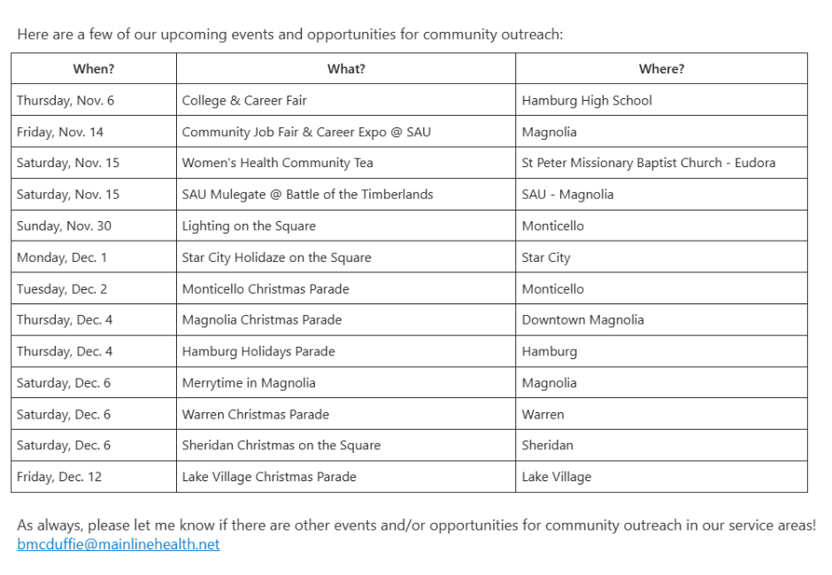 November events